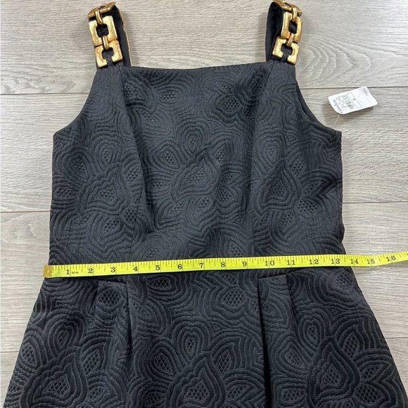 Kay Unger Black Gold Hardware Cocktail Holiday Party Dress - Picture 14 of 15